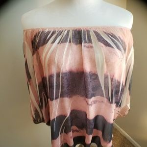 Polyester off the shoulder shirt